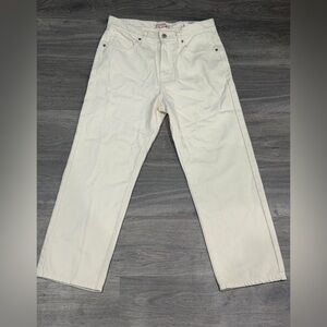 Lucky Brand 90s Loose High Rise Crop Off-White Denim Pants 6/28 R NWT